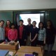 Lecturing to a group of international students in China